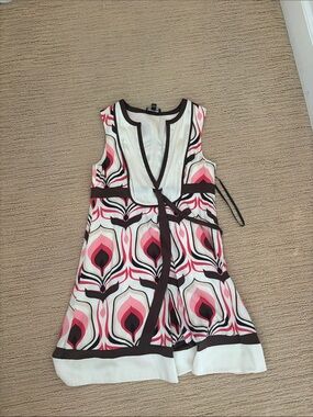 bebe Pink, Black & White Patterned Mini Dress